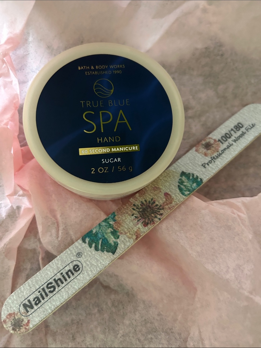 Bath & Body Works True Blue Spa Hand Manicure Sugar - Emery Board included
